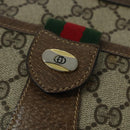 GUCCI GG Supreme Web Sherry Line Shoulder Bag PVC Beige Gold Red Auth ep9570-17