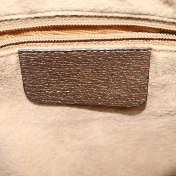 GUCCI GG Supreme Web Sherry Line Shoulder Bag PVC Beige Gold Red Auth ep9570