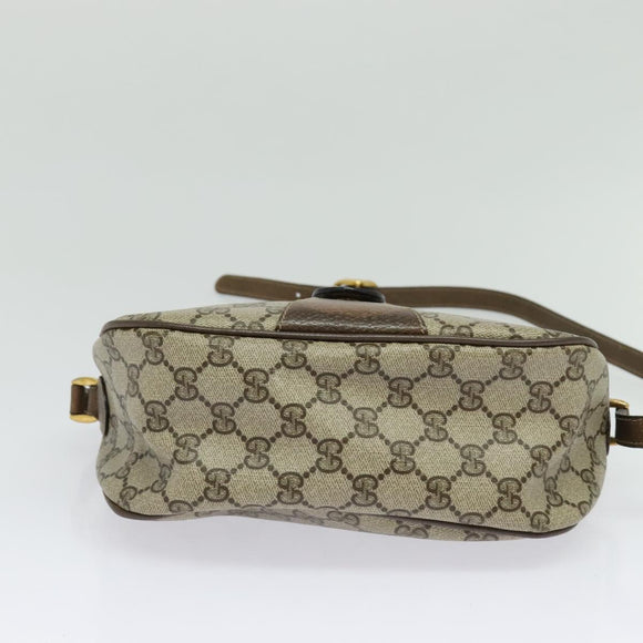 GUCCI GG Supreme Web Sherry Line Shoulder Bag PVC Beige Gold Red Auth ep9570