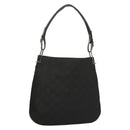 GUCCI GG Canvas Shoulder Bag Black Silver 001 3166 3444 Auth ep9573-1