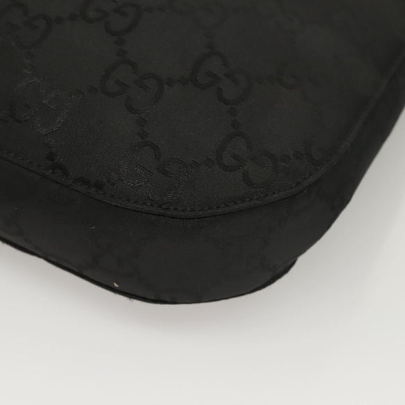 GUCCI GG Canvas Shoulder Bag Black Silver 001 3166 3444 Auth ep9573