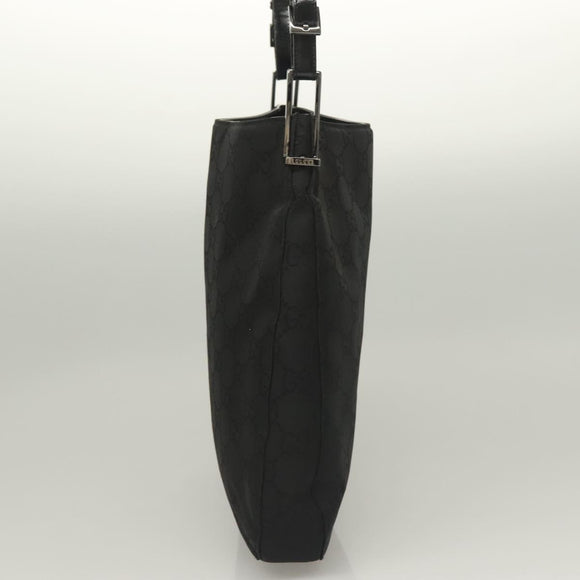 GUCCI GG Canvas Shoulder Bag Black Silver 001 3166 3444 Auth ep9573