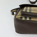 Burberrys Nova Check Shoulder Bag Canvas Beige Gold Auth ep9574-8