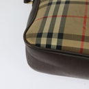 Burberrys Nova Check Shoulder Bag Canvas Beige Gold Auth ep9574-16