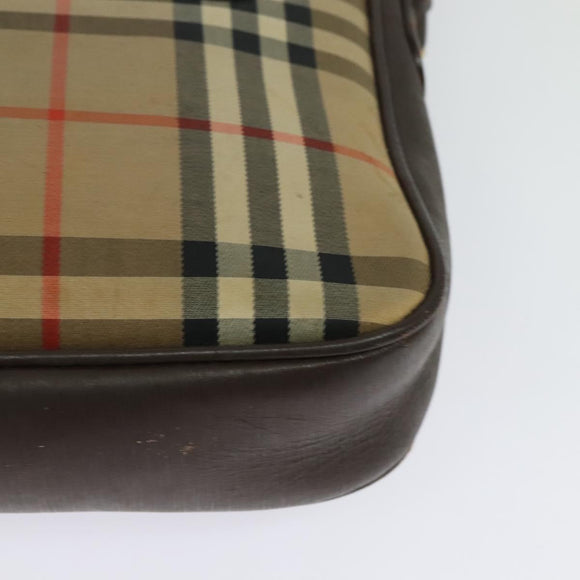 Burberrys Nova Check Shoulder Bag Canvas Beige Gold Auth ep9574