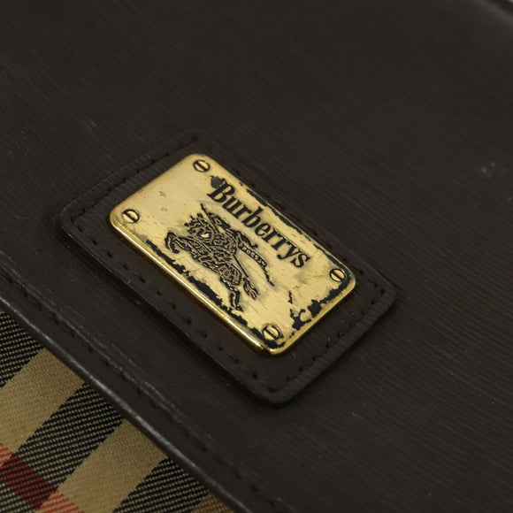 Burberrys Nova Check Shoulder Bag Canvas Beige Gold Auth ep9574