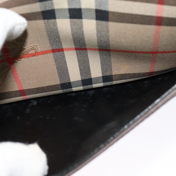 Burberrys Nova Check Shoulder Bag Canvas Beige Gold Auth ep9574