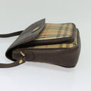 Burberrys Nova Check Shoulder Bag Canvas Beige Gold Auth ep9574-3