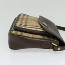 Burberrys Nova Check Shoulder Bag Canvas Beige Gold Auth ep9574-4