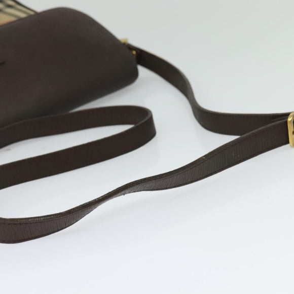 Burberrys Nova Check Shoulder Bag Canvas Beige Gold Auth ep9574