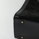 GUCCI Bamboo Tote Bag Suede Leather Black Gold 002 1186 0260 Auth ep9577-14