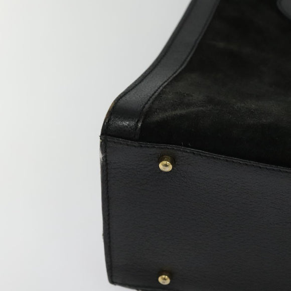GUCCI Bamboo Tote Bag Suede Leather Black Gold 002 1186 0260 Auth ep9577
