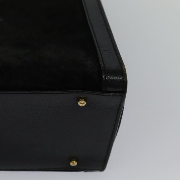 GUCCI Bamboo Tote Bag Suede Leather Black Gold 002 1186 0260 Auth ep9577