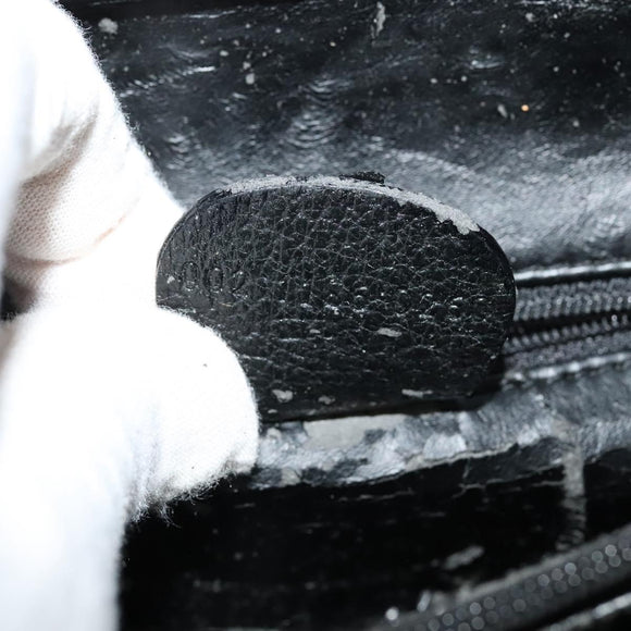 GUCCI Bamboo Tote Bag Suede Leather Black Gold 002 1186 0260 Auth ep9577