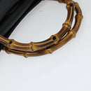 GUCCI Bamboo Tote Bag Suede Leather Black Gold 002 1186 0260 Auth ep9577-7