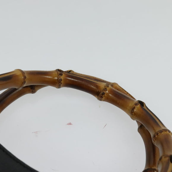 GUCCI Bamboo Tote Bag Suede Leather Black Gold 002 1186 0260 Auth ep9577