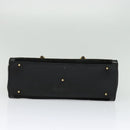 GUCCI Bamboo Tote Bag Suede Leather Black Gold 002 1186 0260 Auth ep9577-5