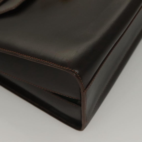 GUCCI Hand Bag Leather Black Gold Auth ep9581