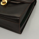 GUCCI Hand Bag Leather Black Gold Auth ep9581-15