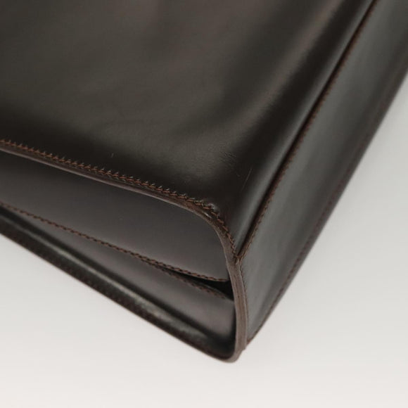 GUCCI Hand Bag Leather Black Gold Auth ep9581