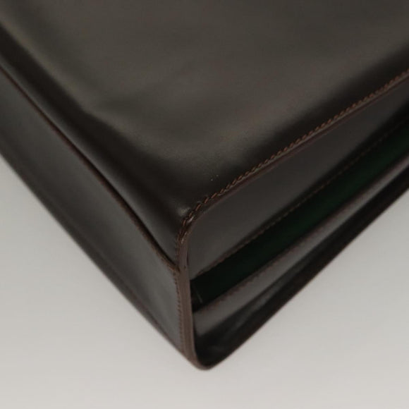 GUCCI Hand Bag Leather Black Gold Auth ep9581