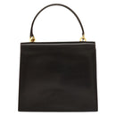 GUCCI Hand Bag Leather Black Gold Auth ep9581-2