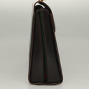 GUCCI Hand Bag Leather Black Gold Auth ep9581-5