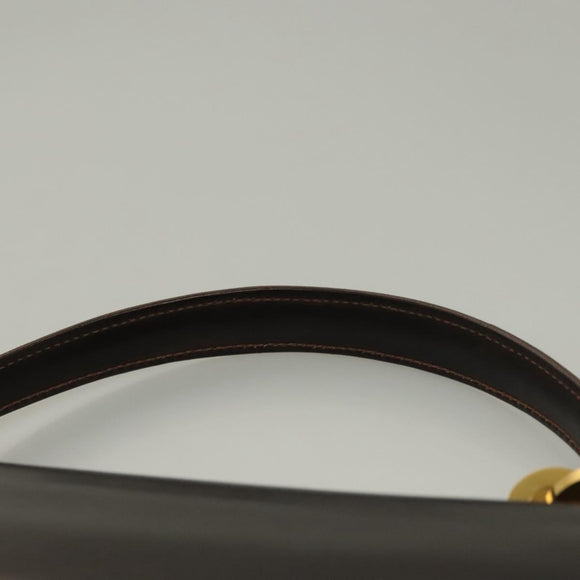 GUCCI Hand Bag Leather Black Gold Auth ep9581