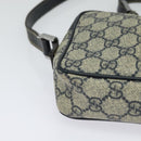 GUCCI GG Supreme Sherry Line Shoulder Bag PVC Navy Silver Red 162910 Auth ep9588-9