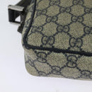 GUCCI GG Supreme Sherry Line Shoulder Bag PVC Navy Silver Red 162910 Auth ep9588-15