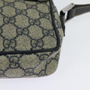 GUCCI GG Supreme Sherry Line Shoulder Bag PVC Navy Silver Red 162910 Auth ep9588-16