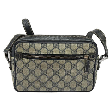 GUCCI GG Supreme Sherry Line Shoulder Bag PVC Navy Silver Red 162910 Auth ep9588 - 0