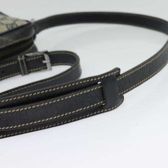 GUCCI GG Supreme Sherry Line Shoulder Bag PVC Navy Silver Red 162910 Auth ep9588