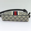 GUCCI GG Supreme Sherry Line Shoulder Bag PVC Navy Silver Red 162910 Auth ep9588-5