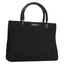 GUCCI Bamboo Hand Bag Nylon Black Silver 002 1016 Auth ep9594-1