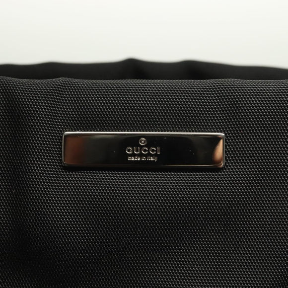 GUCCI Bamboo Hand Bag Nylon Black Silver 002 1016 Auth ep9594