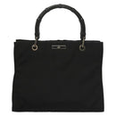 GUCCI Bamboo Hand Bag Nylon Black Silver 002 1016 Auth ep9594-13