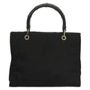 GUCCI Bamboo Hand Bag Nylon Black Silver 002 1016 Auth ep9594-2