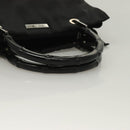 GUCCI Bamboo Hand Bag Nylon Black Silver 002 1016 Auth ep9594-7