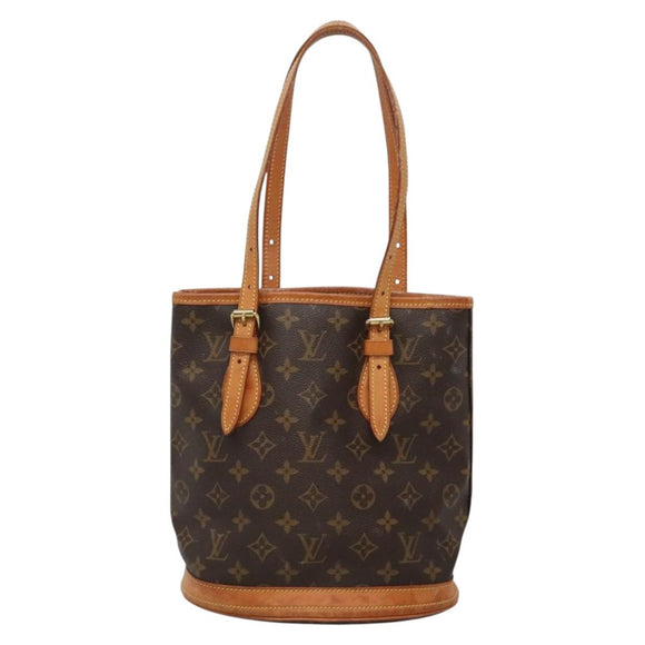 LOUIS VUITTON Monogram Bucket PM Shoulder Bag M42238 LV Auth ep9612