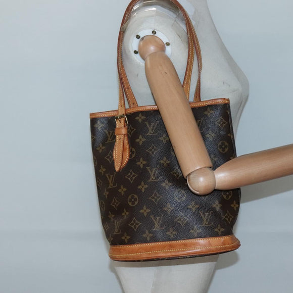 LOUIS VUITTON Monogram Bucket PM Shoulder Bag M42238 LV Auth ep9612