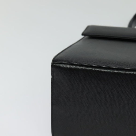 Salvatore Ferragamo Gancini Hand Bag Leather 2way Black Gold Auth ep9613