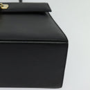 Salvatore Ferragamo Gancini Hand Bag Leather 2way Black Gold Auth ep9613-15