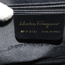 Salvatore Ferragamo Gancini Hand Bag Leather 2way Black Gold Auth ep9613-12