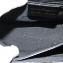 Salvatore Ferragamo Gancini Hand Bag Leather 2way Black Gold Auth ep9613-11