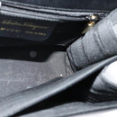 Salvatore Ferragamo Gancini Hand Bag Leather 2way Black Gold Auth ep9613-18