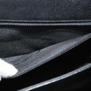 Salvatore Ferragamo Gancini Hand Bag Leather 2way Black Gold Auth ep9613-21