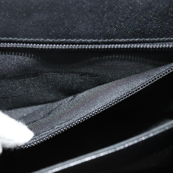 Salvatore Ferragamo Gancini Hand Bag Leather 2way Black Gold Auth ep9613