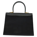 Salvatore Ferragamo Gancini Hand Bag Leather 2way Black Gold Auth ep9613-2