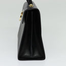 Salvatore Ferragamo Gancini Hand Bag Leather 2way Black Gold Auth ep9613-4